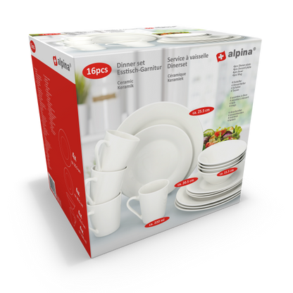 Dinerset 16Pcs Wit Sw