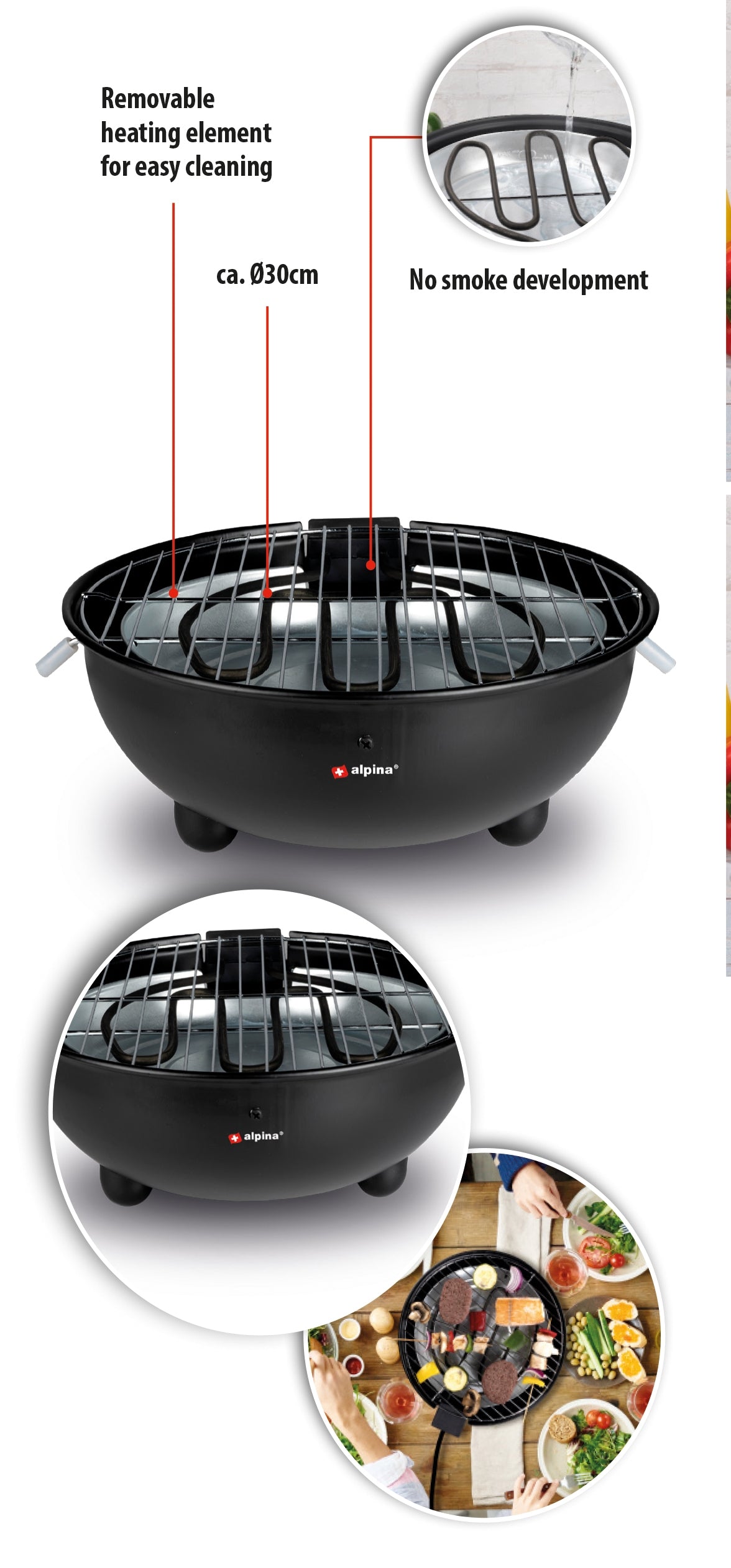 Bbq Electric Table 1250W Round