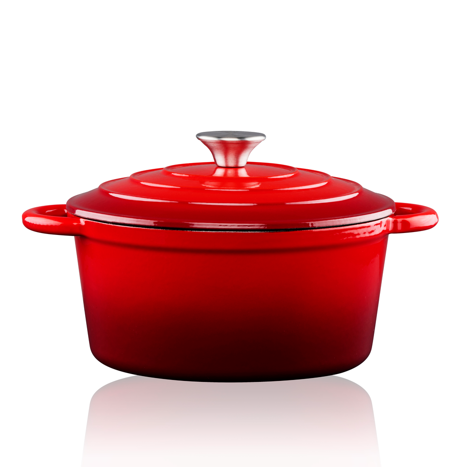 Casserole Enamel Cast Iron Red
