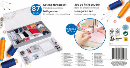 Sewing Thread Set W/ Plastic Box 87Pc