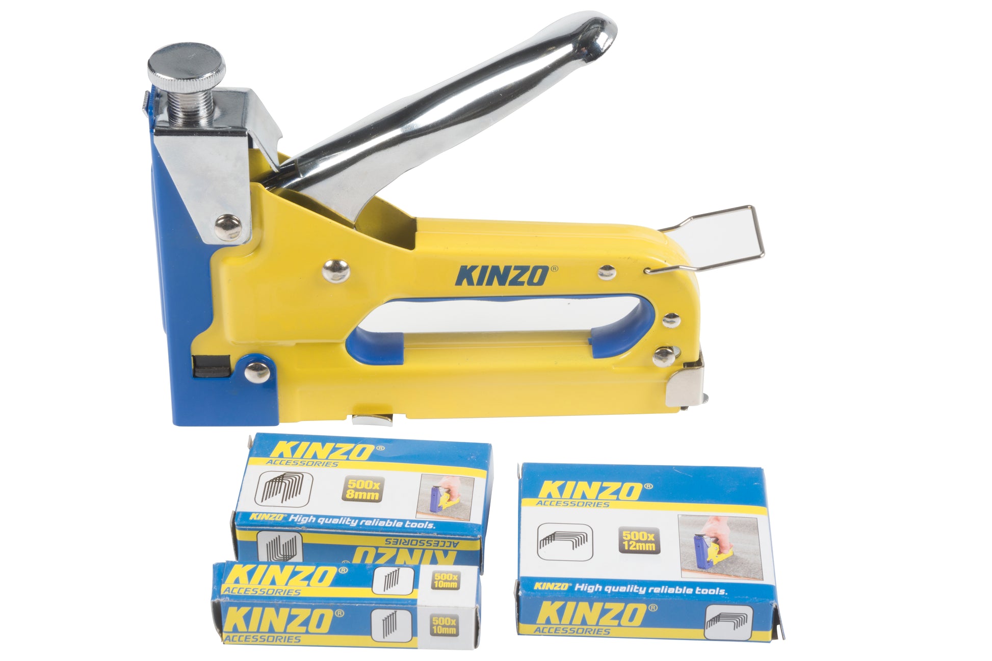 Kinzo Tacker Nietmachine - Incl. 1500 Spijkers En Nieten - Voor Vloerbedekking En Hout - Traploos Instelbaar