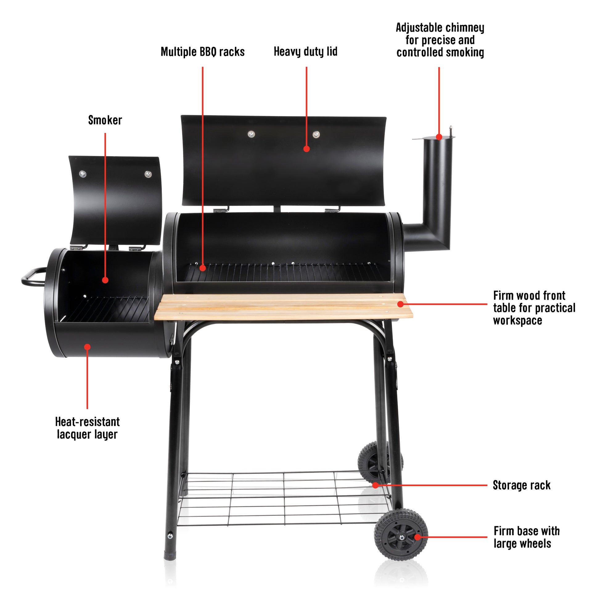 Bbq Grill Smoker 104X58X114Cm