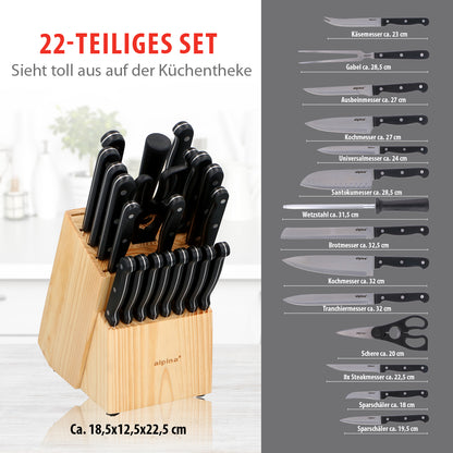 Knife 22Pc With Block