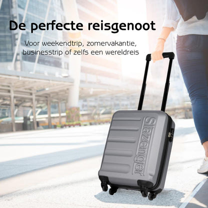 Slazenger Kofferset 3 Delig - Kofferset Met Handbagage Trolley, Grote Koffer En Ruimbagage Koffer - Hardcase Koffer Set - S, M En Grote Reiskoffer Met Wielen - Cijferslot Met 3-Cijferige Code - Grijs