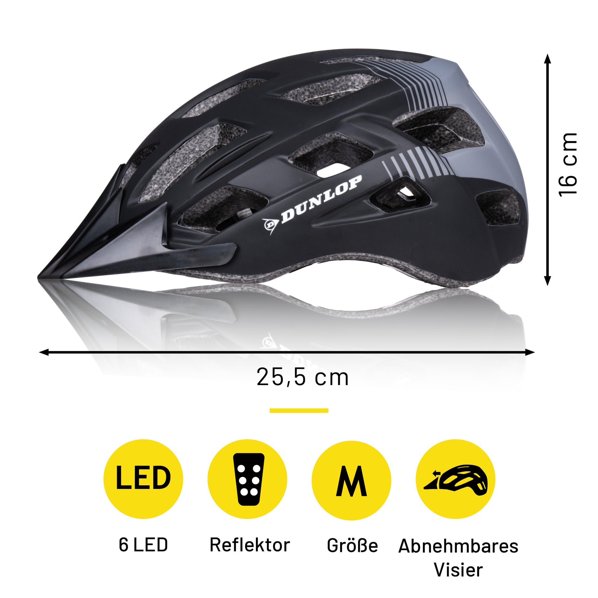 Fietshelm M Met Vizier & Led