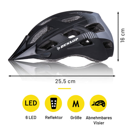 Fietshelm M Met Vizier & Led
