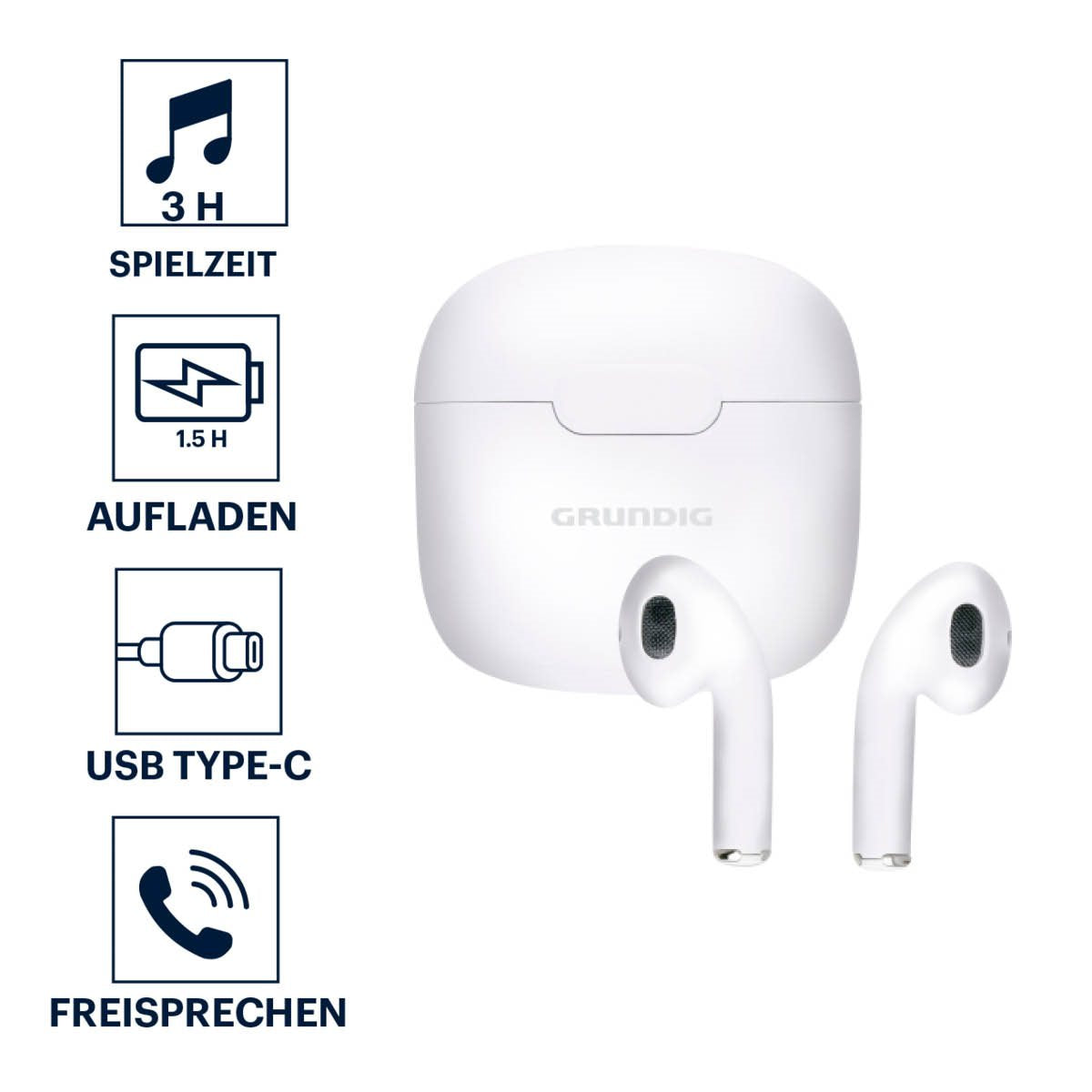 Earphones Stereo Tws White