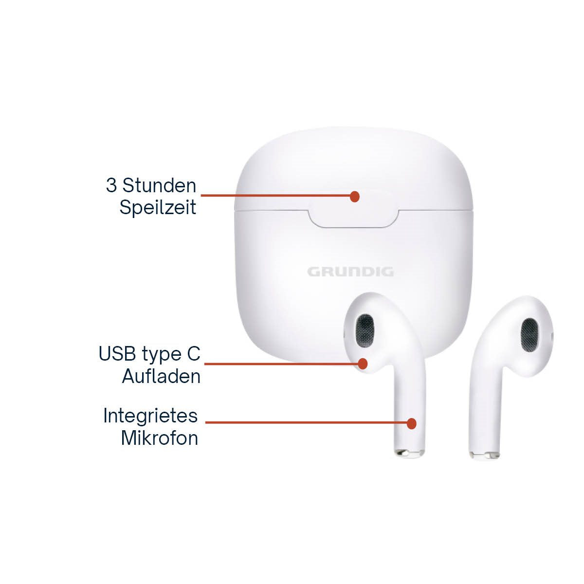 Earphones Stereo Tws White