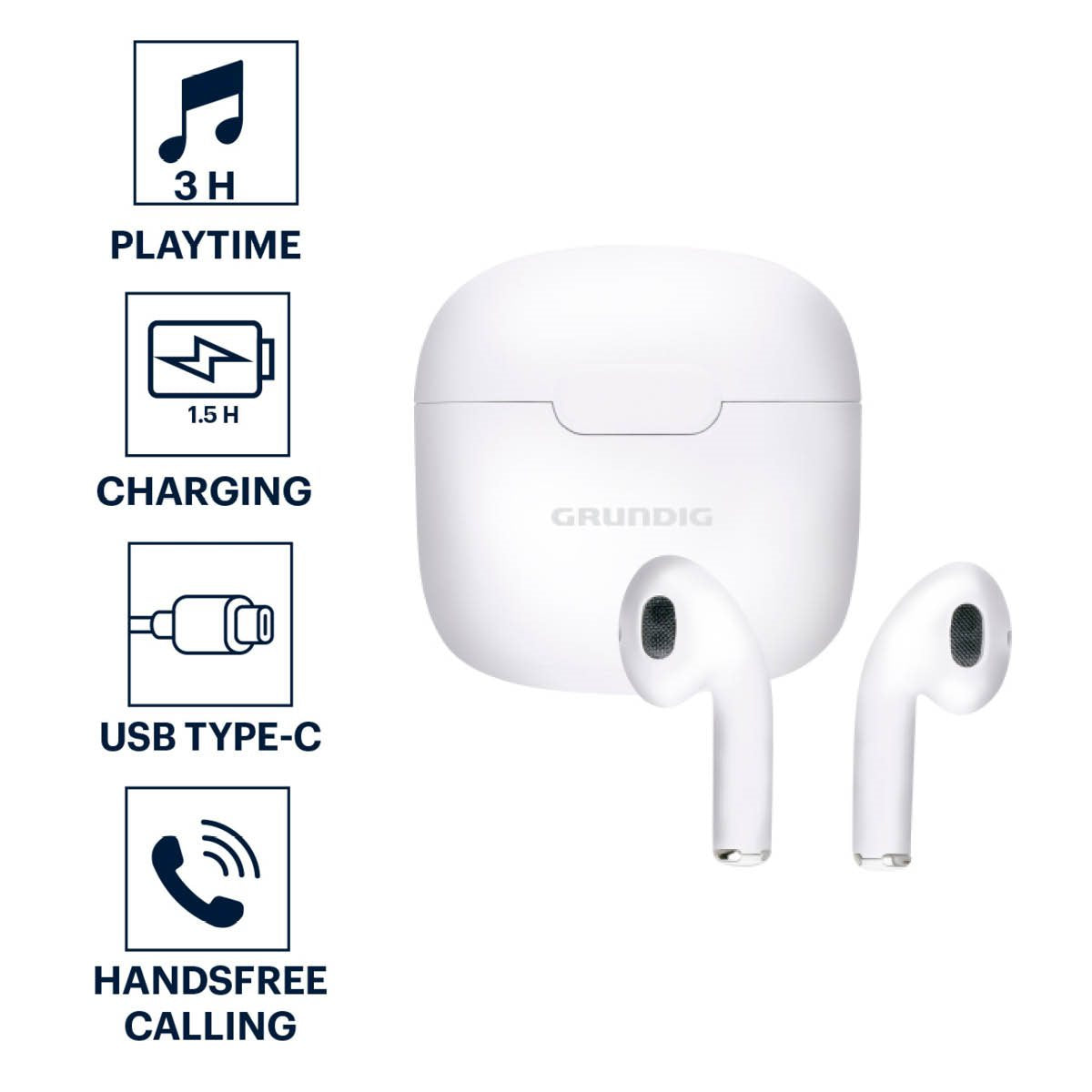 Earphones Stereo Tws White