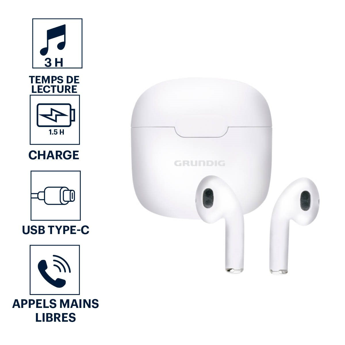 Earphones Stereo Tws White