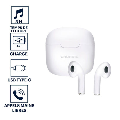 Earphones Stereo Tws White