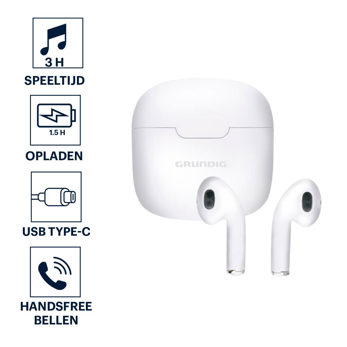 Earphones Stereo Tws White