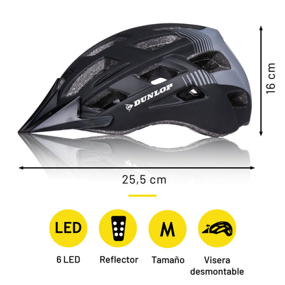 Fietshelm M Met Vizier & Led
