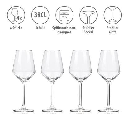 Wine Glass 380Ml 4Pc