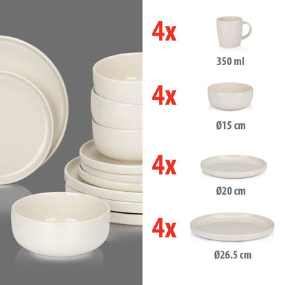 Dinner Set Cream 16Pcs