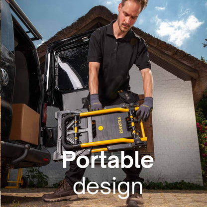 Stanley 2-In-1 Steekwagen En Transportkar - Sxwtd-Ft585 - Laadcapaciteit Tot 137 Kg - Opvouwbare Plateauwagen - Multifunctioneel - Zwart/Geel