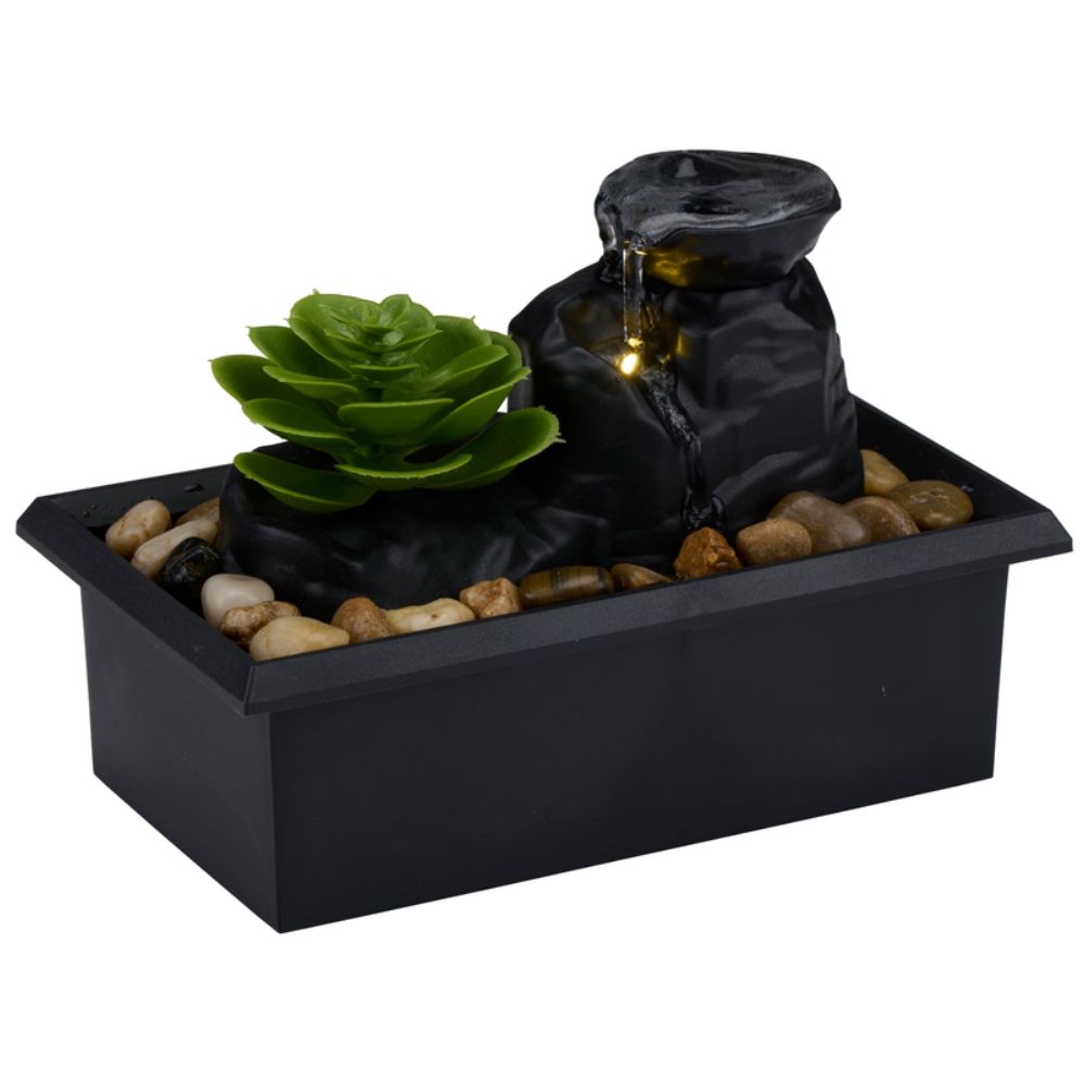Fountain With Artificial Plant