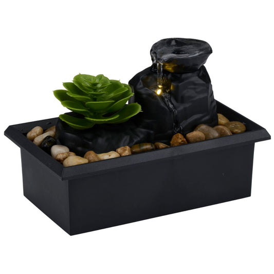 Fountain With Artificial Plant