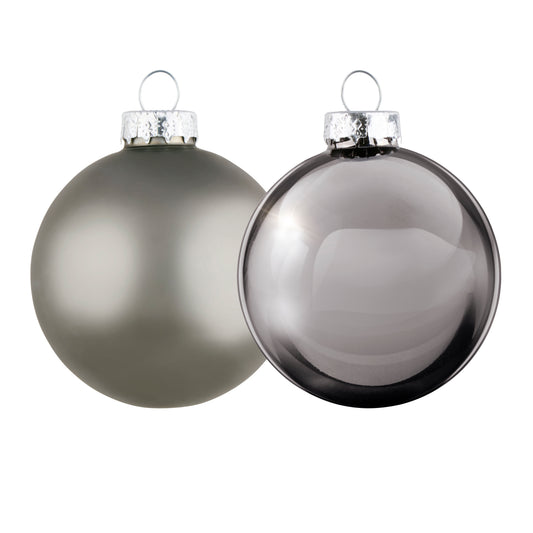 Xmas Bauble Glass Silver Ø8Cm 6Pc