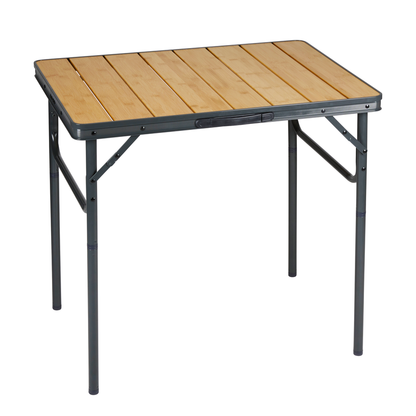 Camp Active Campe Active Campingtafel Inklapbaar - Inklaptafel - Opvouwbare Tafel - Vouwtafel - Inklapbare Tafel - In Hoogte Verstelbaar- 75 X 55 X 31 - 71 Cm - Bamboe En Aluminium