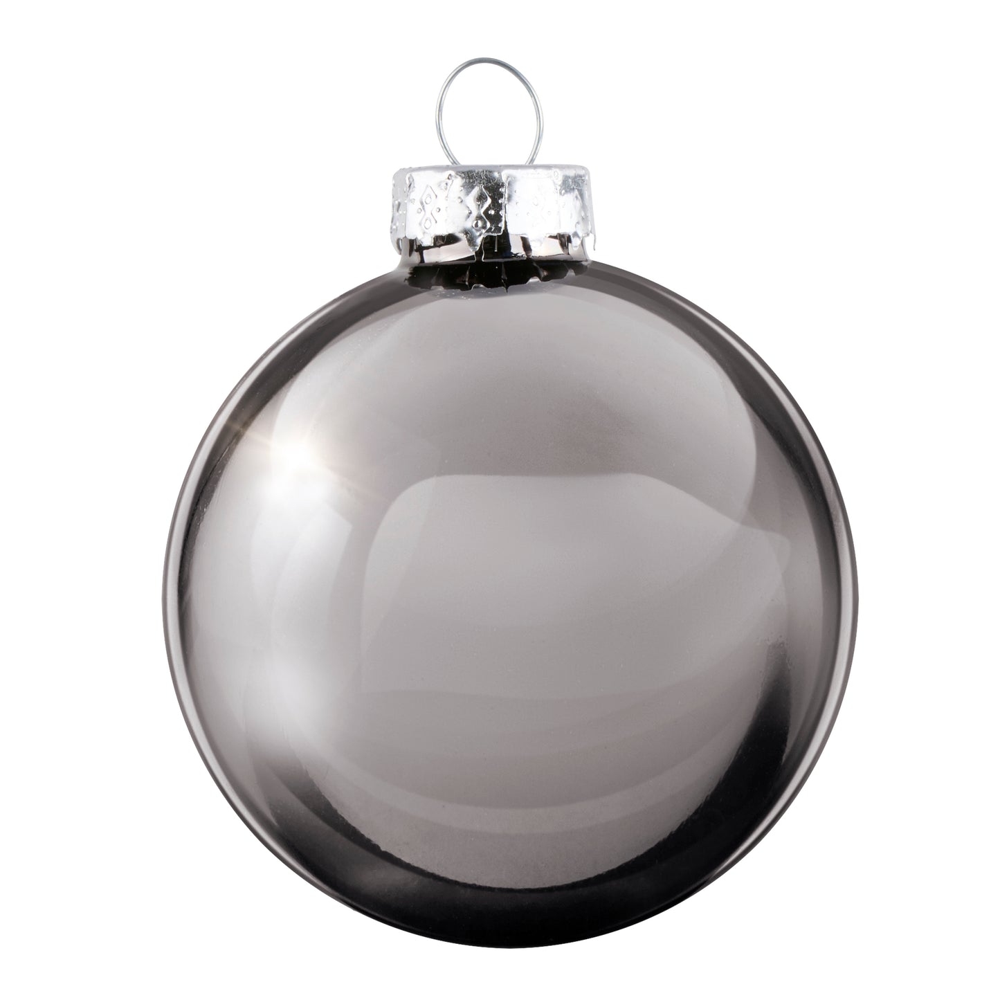Xmas Bauble Glass Silver Ø8Cm 6Pc