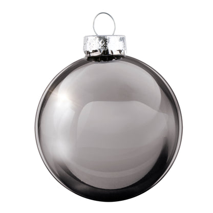 Xmas Bauble Glass Silver Ø8Cm 6Pc