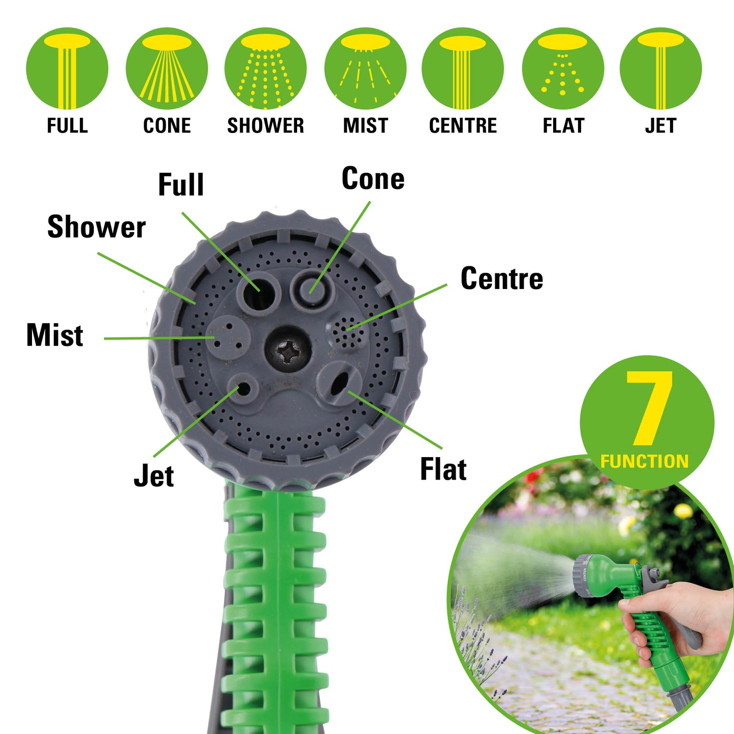 Garden Hose 5-10M W/Rack