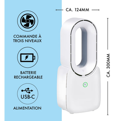 Fan Table Bladeless Usb 1800Mah