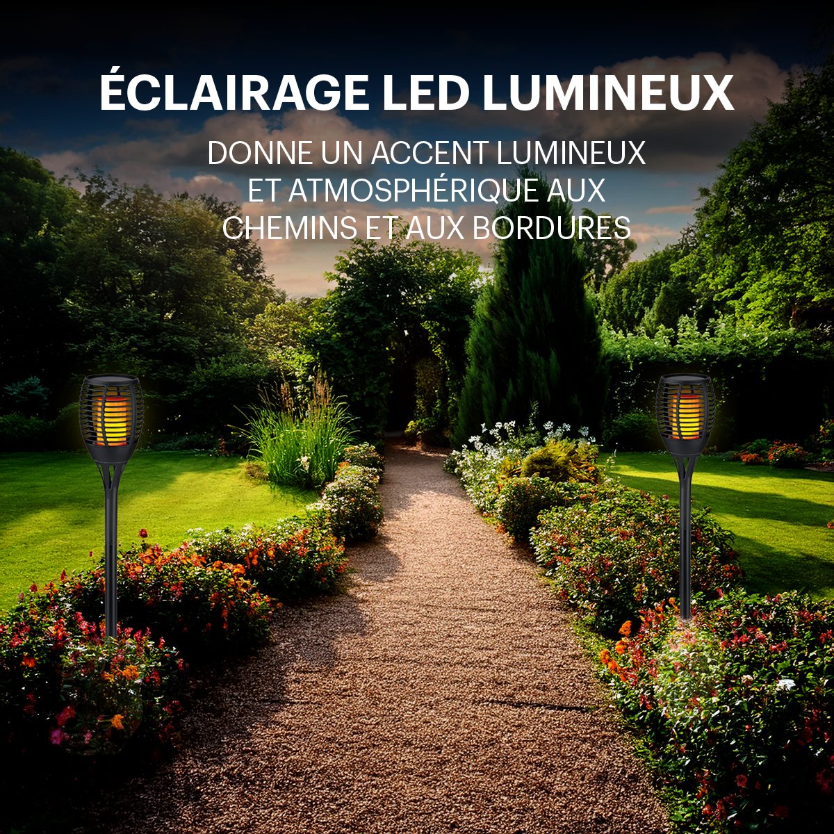 Solar Light Flame Effect Led