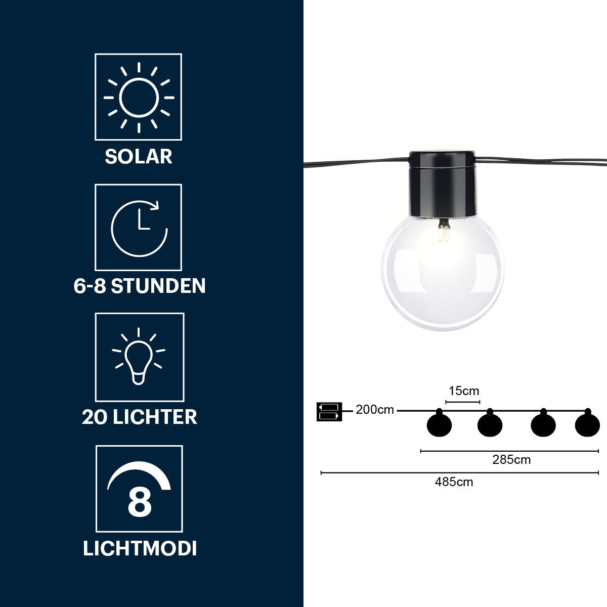 Grundig Light Solar 20Pc Bulb Warm Whi - Zonne-Energie - 20 Stuks - Kunststof