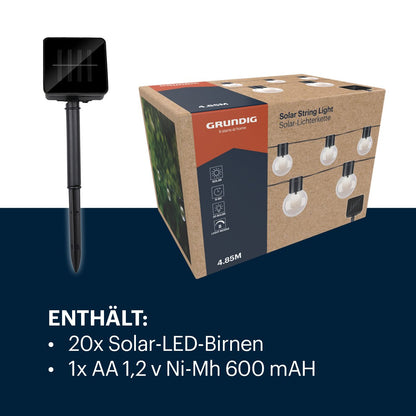 Grundig Light Solar 20Pc Bulb Warm Whi - Zonne-Energie - 20 Stuks - Kunststof