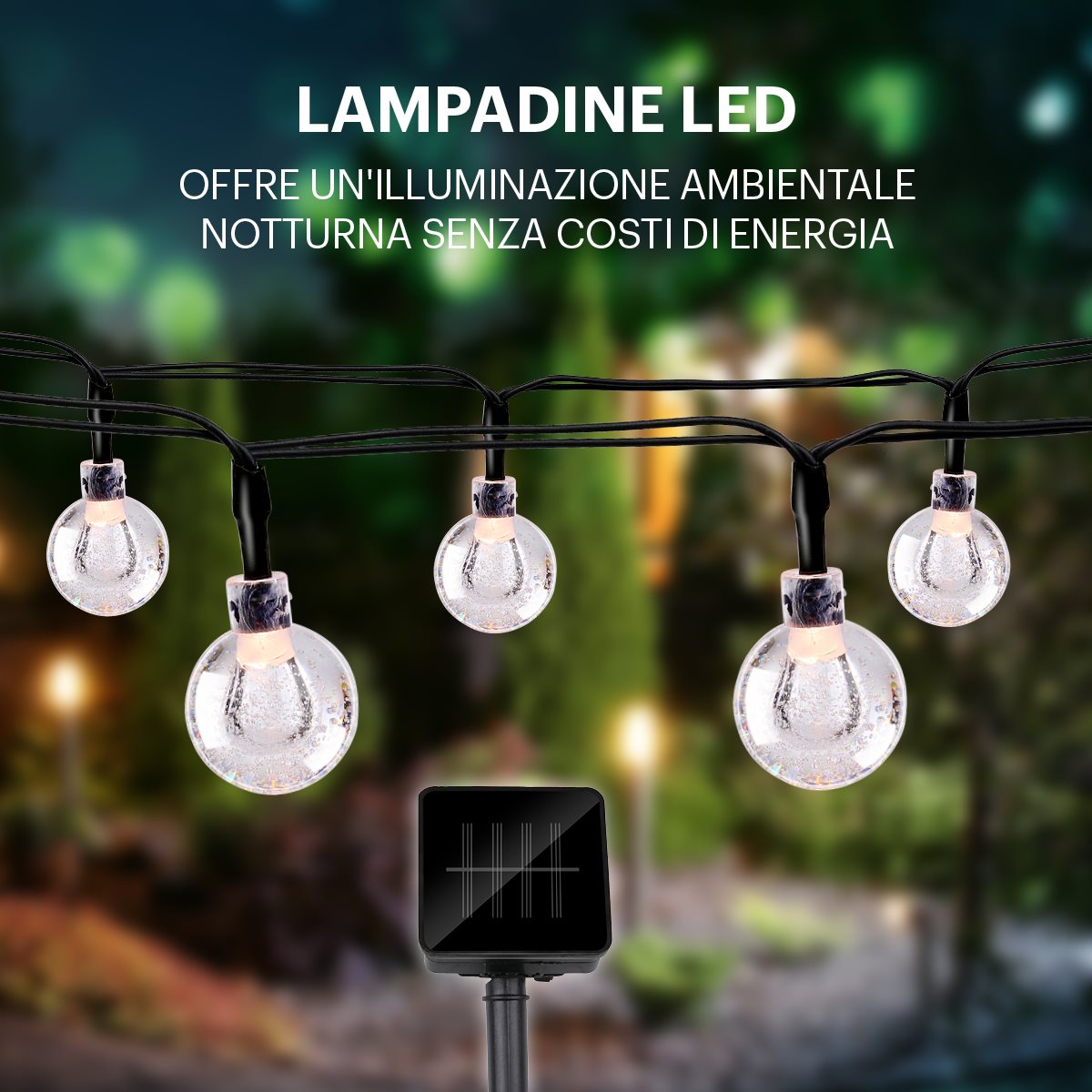 Grundig Solar Lichtsnoer 50Led - Met Led-Verlichting - Zonne-Energie - Kunststof