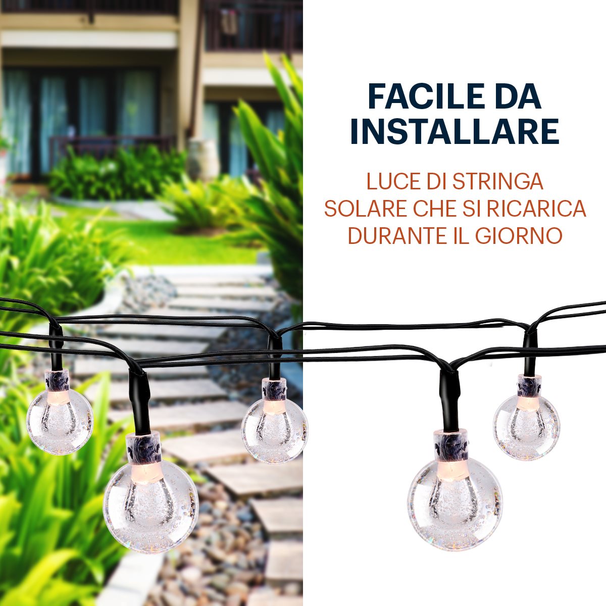 Grundig Solar Lichtsnoer 50Led - Met Led-Verlichting - Zonne-Energie - Kunststof