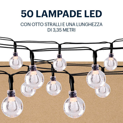 Grundig Solar Lichtsnoer 50Led - Met Led-Verlichting - Zonne-Energie - Kunststof