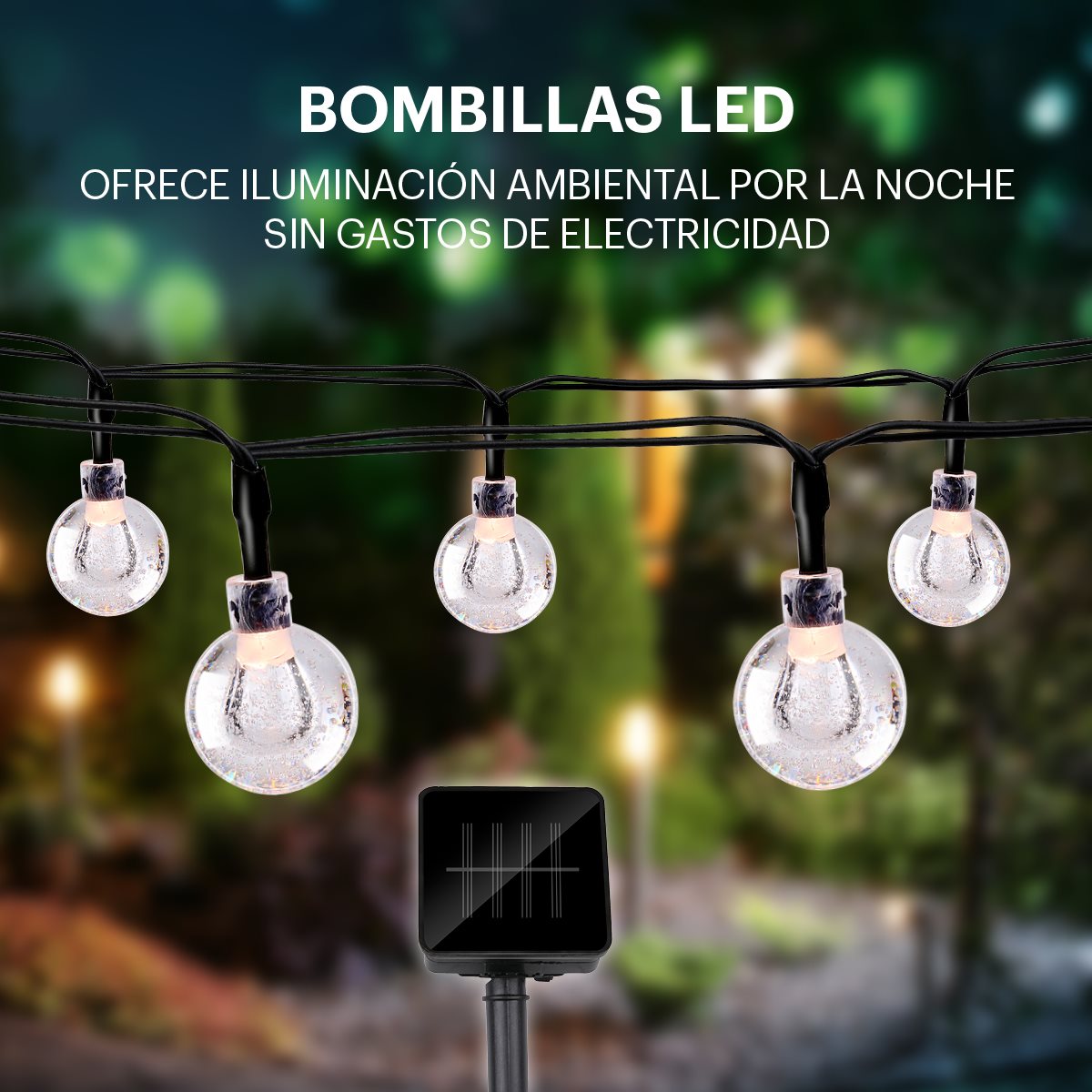 Grundig Solar Lichtsnoer 50Led - Met Led-Verlichting - Zonne-Energie - Kunststof