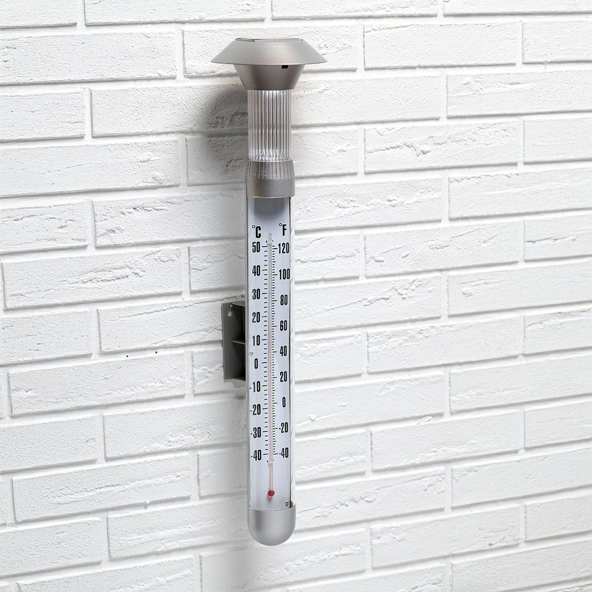 Solar Thermometer Led 2In1