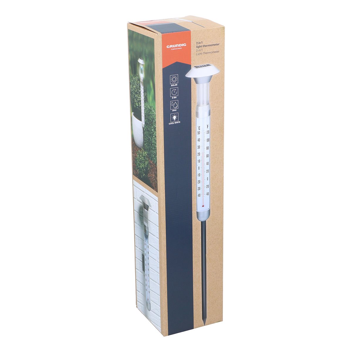Solar Thermometer Led 2In1