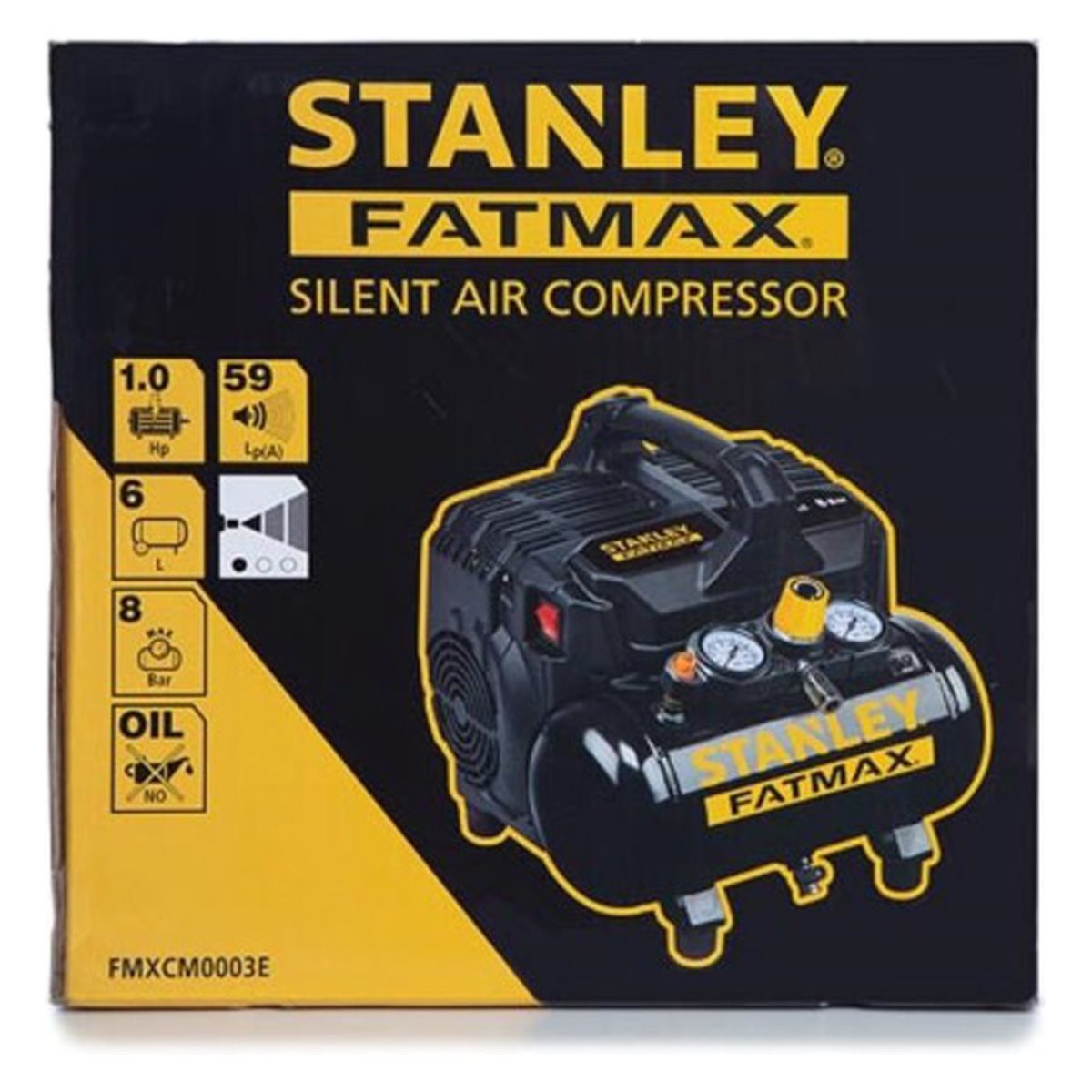 Stanley Compressor Dst 101/8/6 Fmxcm00 - Luchtcompressor Olievrij - Max. 59Db