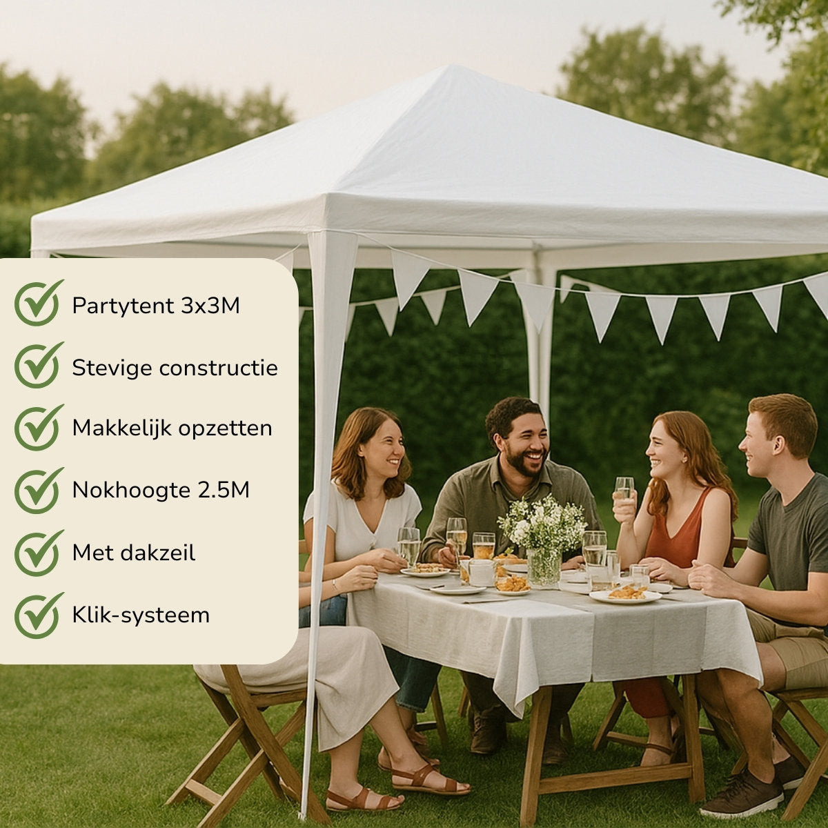 Kinzo Partytent 3X3 Meter