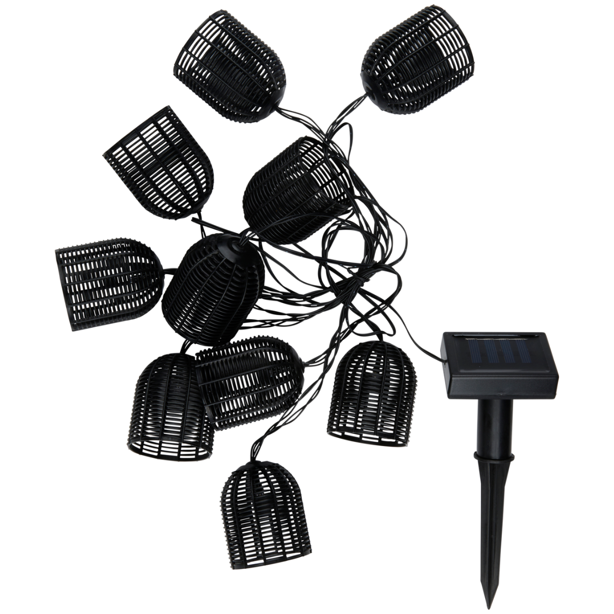 Articasa Solar String Light Black Balls - Zonne-Energie - Kunststof