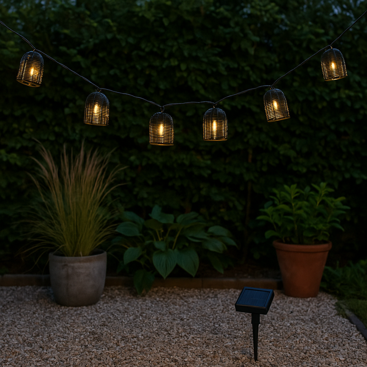 Articasa Solar String Light Black Balls - Zonne-Energie - Kunststof