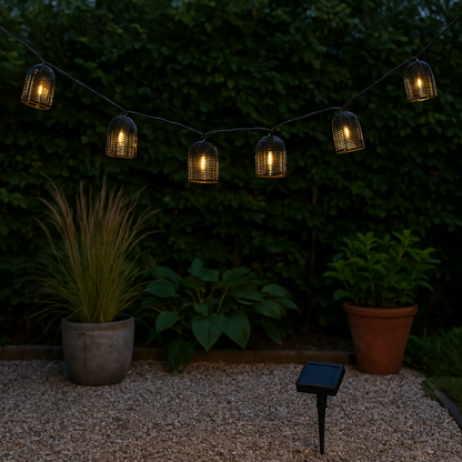 Articasa Solar String Light Black Balls - Zonne-Energie - Kunststof