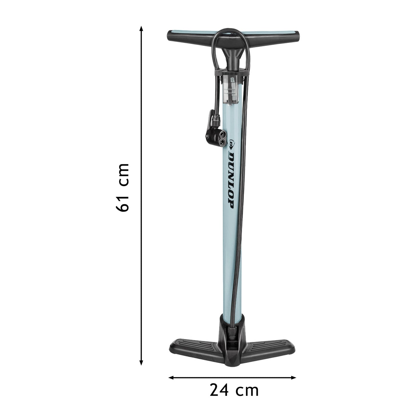 Bicycle Floor Pump Incl. 3 Adapters Black/Grey