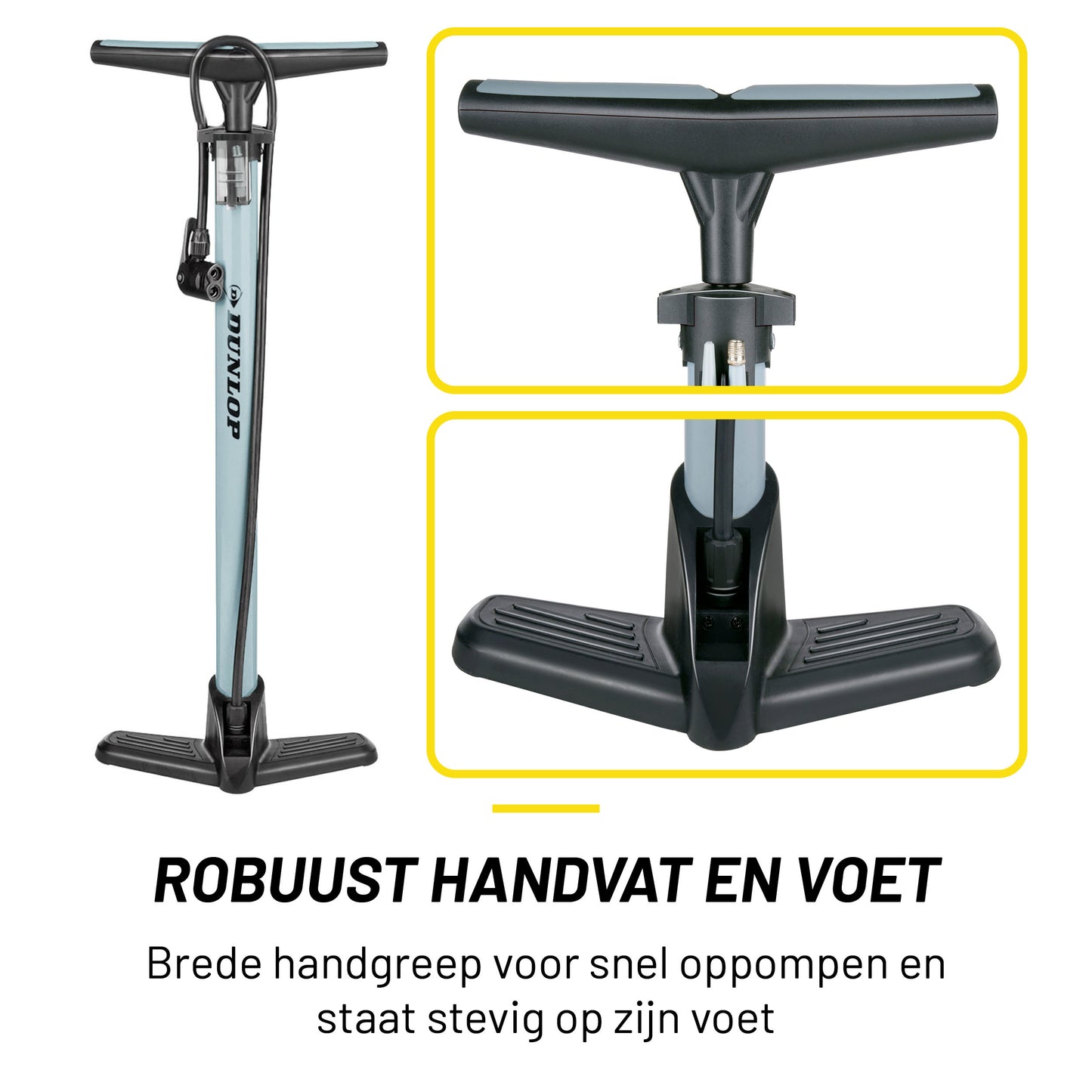 Bicycle Floor Pump Incl. 3 Adapters Black/Grey