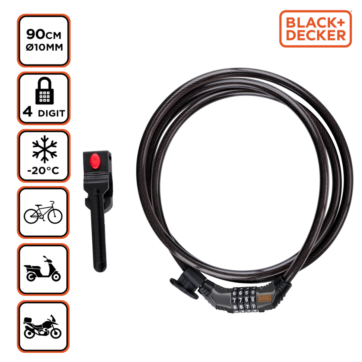 Bike Combi Lock Ø10X900