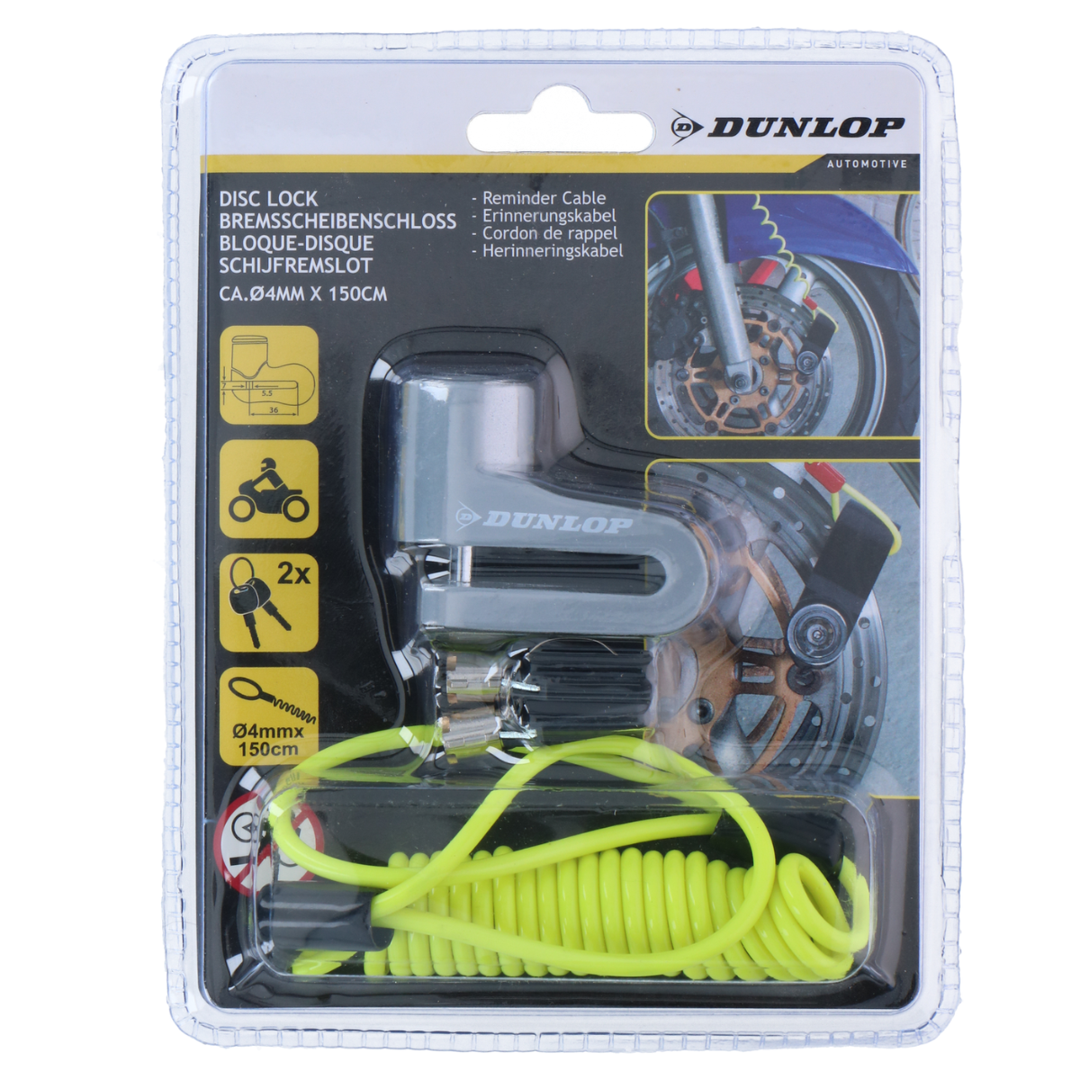 Disc Lock Reminder Cable 2As