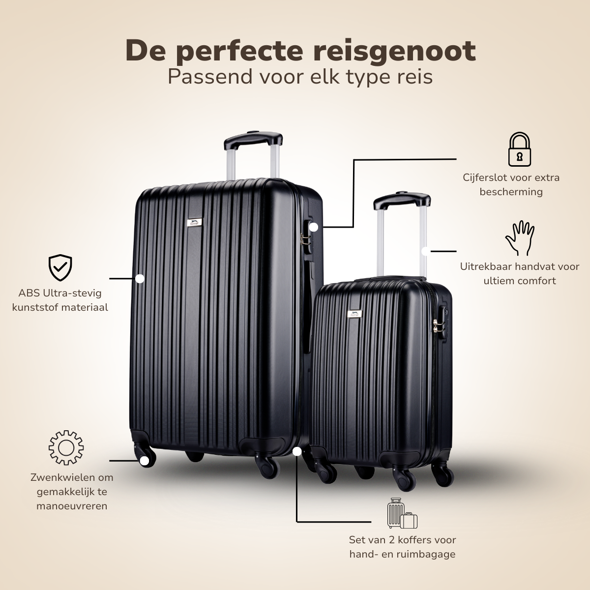 Trolley Set 2Pc Black