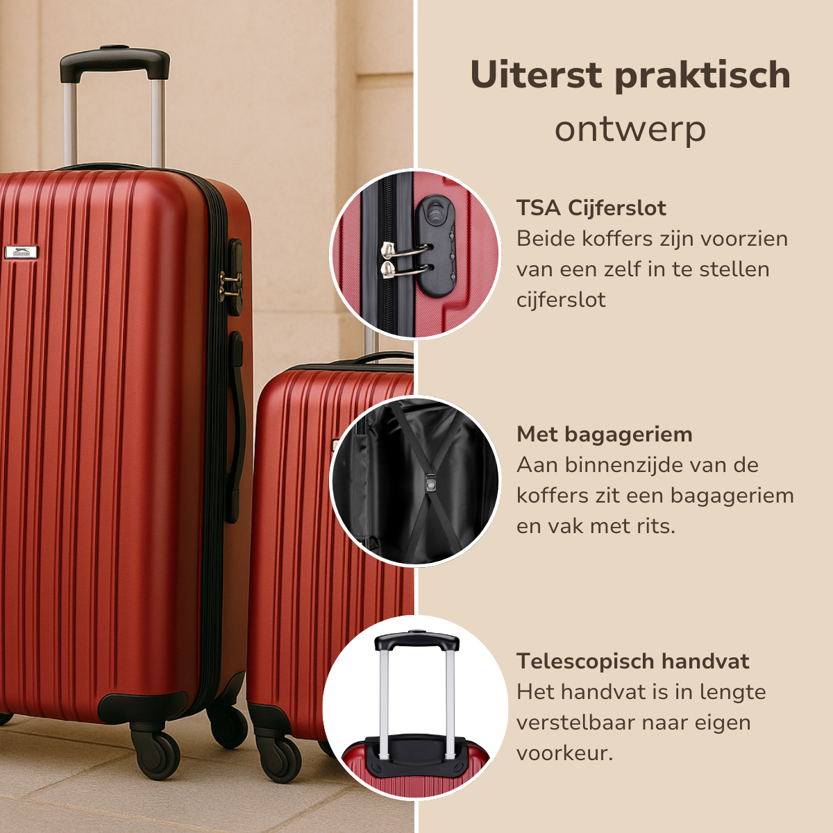 Trolley Set 2Pc Red