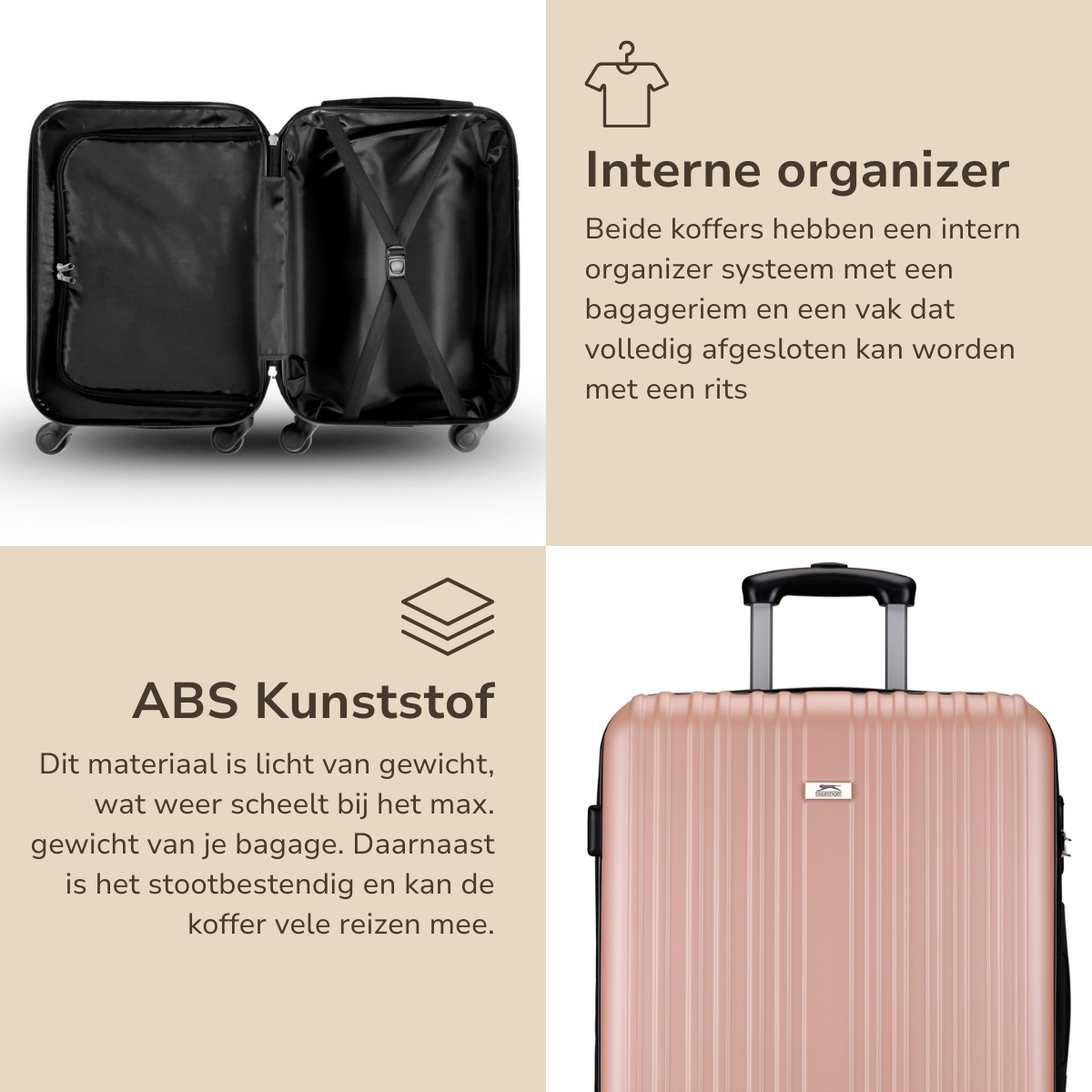 Trolley Set 2Pc Rose Gold