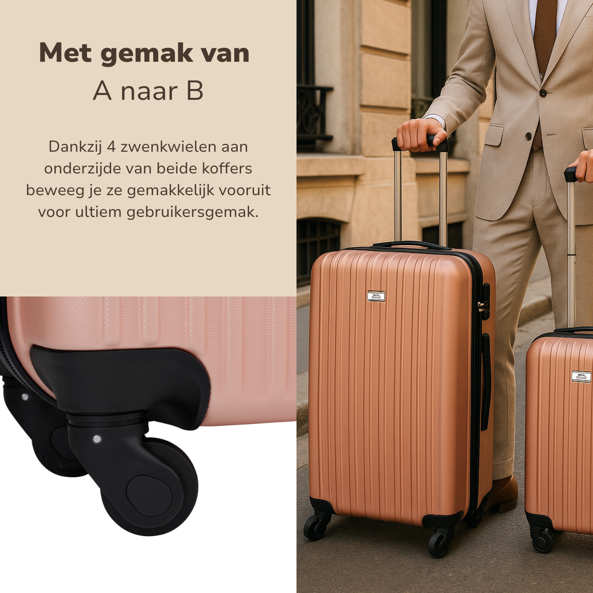 Trolley Set 2Pc Rose Gold